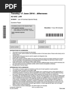 Question Paper Unit g156 01 Law of Contract Special Study