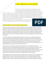 Factores y Causas Que Originan Una Paraplejia Postraumática