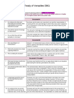 Treaty of Versailles DBQ Graphic Organizer