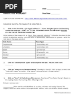 Rock Cycle Webquest: Name - Date - Due Date