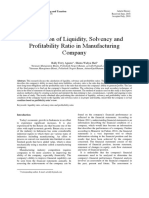 Calculation of Liquidity, Solvency and Profitability Ratio in Manufacturing Company