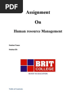 Assignment On: Human Resource Management