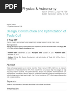 Design, Construction and Optimization of Tesla Coil