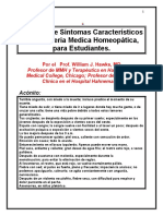 Cuadros de Sintomas Características de La Materia Medica Homeopatica .