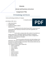 It Training Services: Organisational and Business Structure Assignment Title