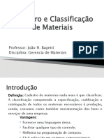 Aula 3 - Cadastro e Classificação de Materiais