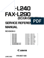 Canon Fax L240-290 Service Reference Manual