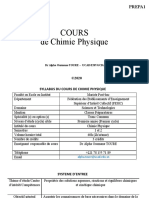 Cours de Chimie Physique PREPA1 - Chapitre 1