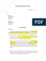 Cheque Bounce Legal Notice Format