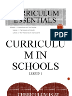 Chapter 1curriculum Essentials. Module 1. Curriculum and The Teacher. Lesson 1 2