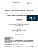 L'Administration Publique Au Maroc Adoption de La Charte Nationale de La Déconcentration Administrative Quels Enjeux