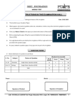 NEET - Foundation (Weekly Test) 28-02-2021