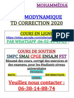 TD Thermodynamique FST Mohammédia 2020