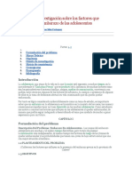 Proyecto de Investigación Sobre Los Factores Que Influyen en El Embarazo de Las Adolescentes