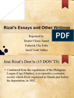 Rizal's Essays and Other Writings