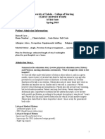 Weekly Patient Report Form