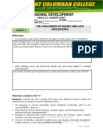 Personal Development: The Challenges of Middle and Late Adolescence