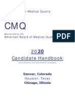 2020 Candidate Handbook: Certification in Medical Quality