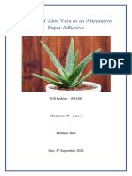 Efficacy of Aloe Vera As An Alternative Paper Glue - Text Only