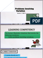 Solving Problems Involving Variation: Quarter 2 - MELC 3