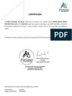 Certificado Afiliacion Fonasa