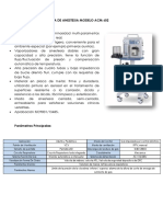 Ficha Tecnica Maquina de Anestesia Modelo Acm 602