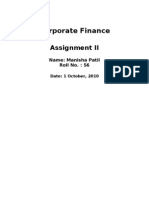 Corporate Finance Assignment 2