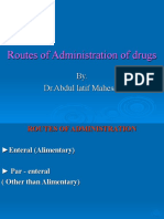 Routes of Administration of Drugs