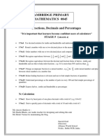 Cambridge Primary Mathematics 0845: Fractions, Decimals and Percentages