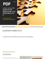 Factors Influencing Employee Behavior and Performance