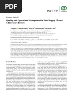 Quality and Operations Management in Food Supply Chains A Literature Review