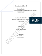 Constitutional Law II: Project Topic: "Legislative Relations Between The Union and The State"