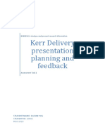 Kerr Delivery Presentation Planning and Feedback: BSBRES411-Analyse and Present Research Information