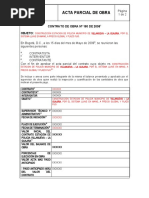 Acta Parcial de Obra