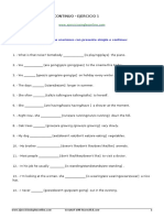 Presente Simple Vs Continuo - Ejercicio 1