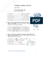 English Worksheet - Quantifiers, Verb To Like