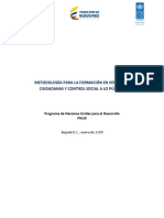 Metodología para La Formación en Veedurías Ciudadanas y Control Social