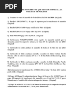 Inventario de Documentos, Que Sirve de Soporte A La Solicitud de Deslinde