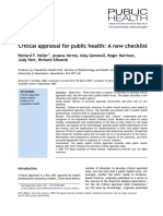 Critical Appraisal For Public Health: A New Checklist