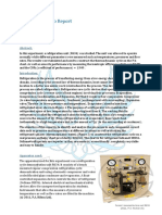 Refrigeration Lab Report: Ali Rida Bachir SID 8104461