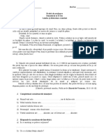 Evaluare Initiala Semestrul Al II-lea La Limba Romana Cu Descriptori de Performanță