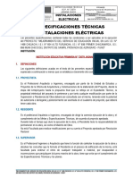 Especificaciones Tecnicas de Instalaciones Electricas Chejachi