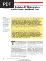 The Evolution of Biotechnology and Its Impact On Health Care