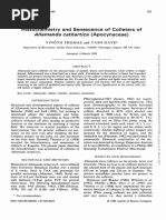 Allamanda Cathartica (Apocynaceae) : Histochemistry and Senescence of Colleters of