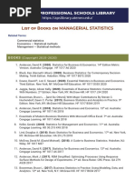 List of Books On Managerial Statistics: Ateneo Professional Schools Library