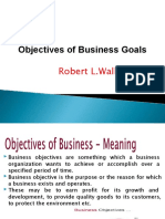 Robert L. Walker USC - Objectives of Business Goals