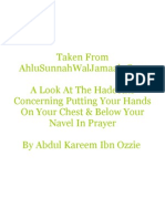 Placing The Hands Below The Navel and On The Chest in Prayer