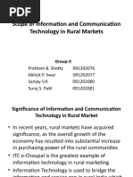 Scope of Information and Communication Technology in Rural Markets