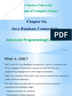 Chapter Six Java Database Connectivity: Debre Markos University Department of Computer Science