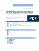 Ekt Trade & Investment PLC Showroom Customer Satisfaction Survey Form